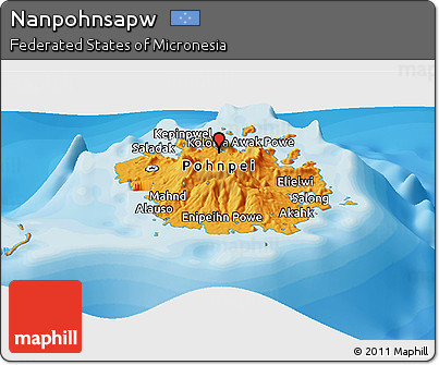 Political Panoramic Map of Nanpohnsapw