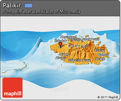 Political Panoramic Map of Palikir