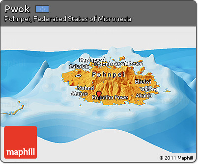 Political Panoramic Map of Pwok