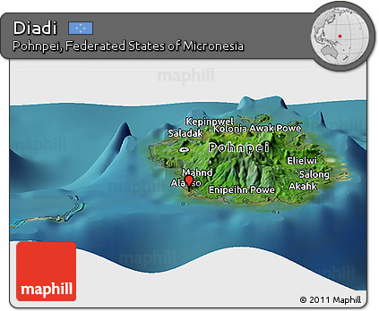 Satellite Panoramic Map of Diadi