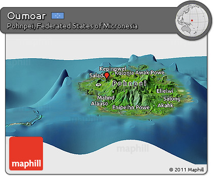 Satellite Panoramic Map of Oumoar