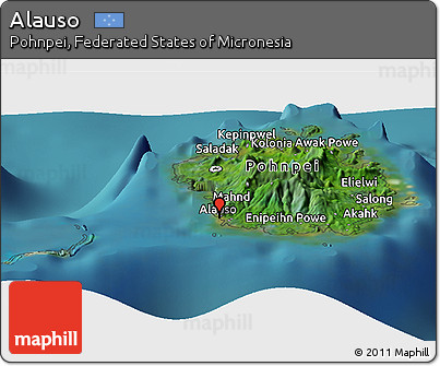 Satellite Panoramic Map of Alauso