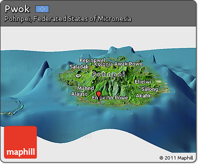 Satellite Panoramic Map of Pwok