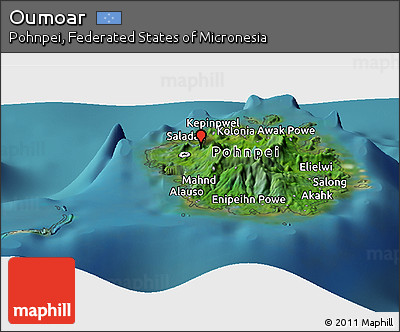 Satellite Panoramic Map of Oumoar