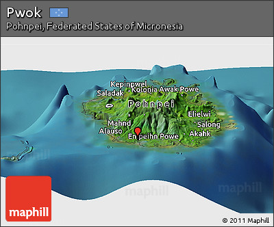 Satellite Panoramic Map of Pwok