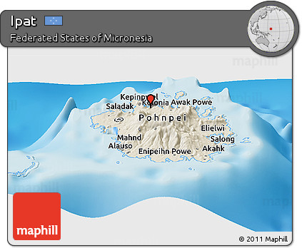 Shaded Relief Panoramic Map of Ipat