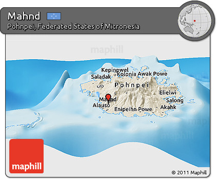 Shaded Relief Panoramic Map of Mahnd