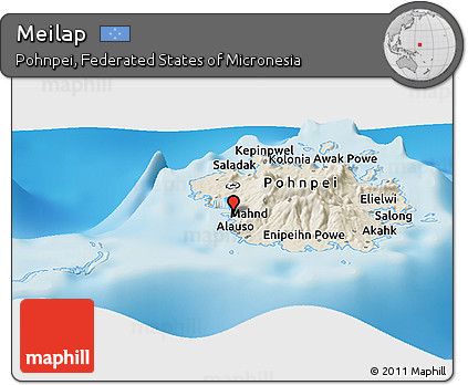 Shaded Relief Panoramic Map of Meilap