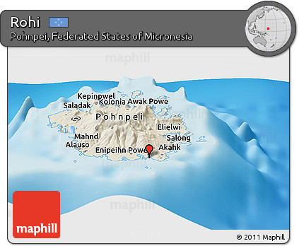 Shaded Relief Panoramic Map of Rohi