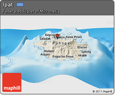 Shaded Relief Panoramic Map of Ipat