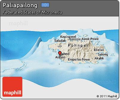 Shaded Relief Panoramic Map of Paliapailong