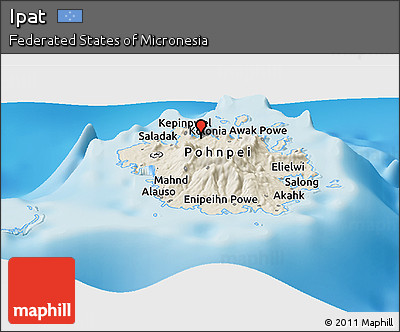 Shaded Relief Panoramic Map of Ipat