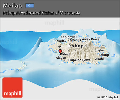 Shaded Relief Panoramic Map of Meilap
