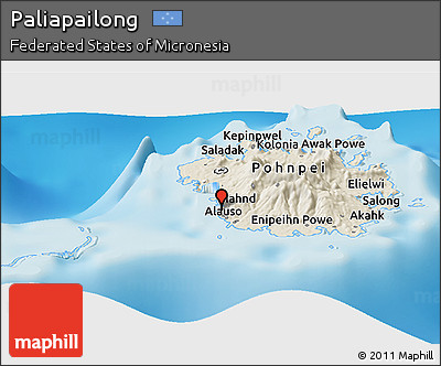 Shaded Relief Panoramic Map of Paliapailong
