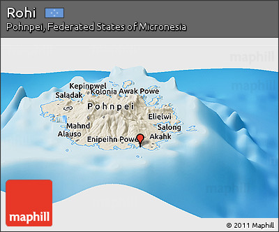 Shaded Relief Panoramic Map of Rohi