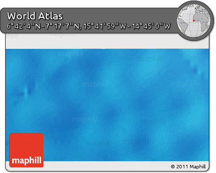Shaded Relief 3D Map of the Area around 6° 59' 36" N, 15° 13' 29" W