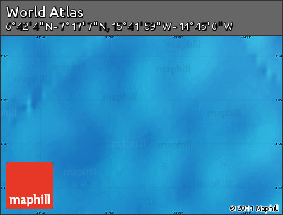 Physical Map of the Area around 6° 59' 36" N, 15° 13' 29" W
