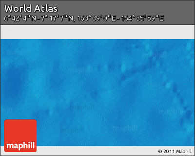 Physical 3D Map of the Area around 6° 59' 36" N, 164° 7' 30" E
