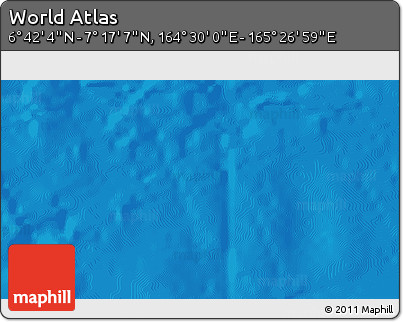 Physical 3D Map of the Area around 6° 59' 36" N, 164° 58' 29" E