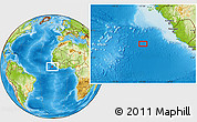 Physical Location Map of the area around 6° 59' 36" N, 16° 55' 29" W