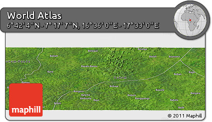 Satellite Panoramic Map of the Area around 6° 59' 36" N, 17° 4' 30" E