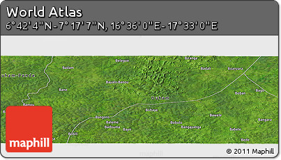 Satellite Panoramic Map of the Area around 6° 59' 36" N, 17° 4' 30" E