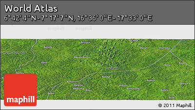 Satellite Panoramic Map of the Area around 6° 59' 36" N, 17° 4' 30" E