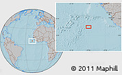 Gray Location Map of the area around 6° 59' 36" N, 17° 46' 29" W, hill shading