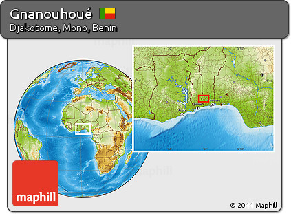 Physical Location Map of Gnanouhoué