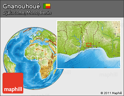 Physical Location Map of Gnanouhoué