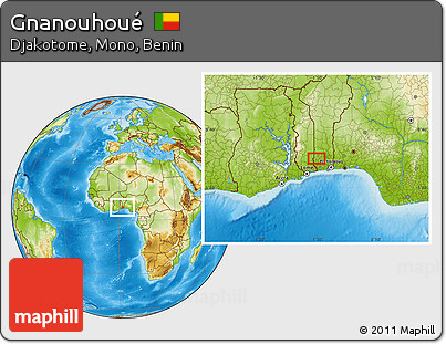 Physical Location Map of Gnanouhoué