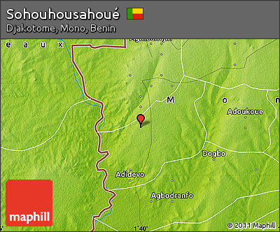 Physical Map of Sohouhousahoué