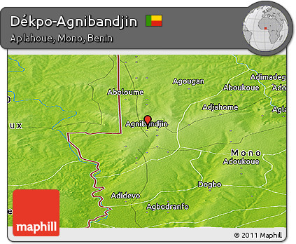 Physical Panoramic Map of Dékpo-Agnibandjin