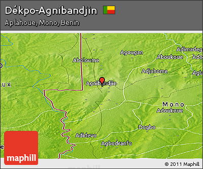 Physical Panoramic Map of Dékpo-Agnibandjin