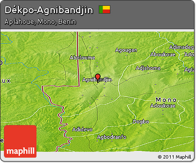 Physical Panoramic Map of Dékpo-Agnibandjin