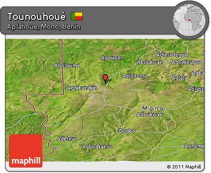 Satellite Panoramic Map of Tounouhoué