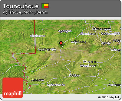 Satellite Panoramic Map of Tounouhoué