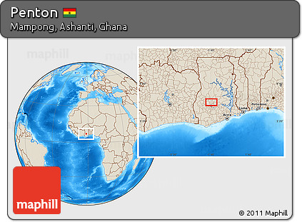 Shaded Relief Location Map of Penton
