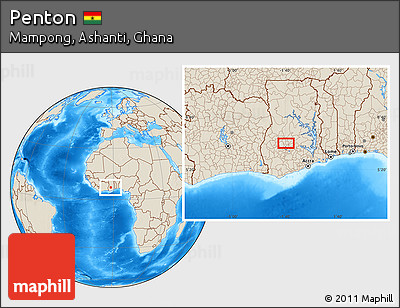 Shaded Relief Location Map of Penton