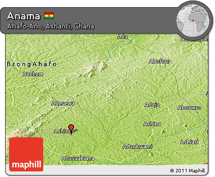 Physical Panoramic Map of Anama