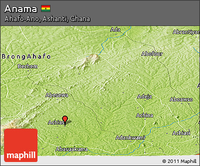Physical Panoramic Map of Anama
