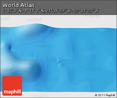 Political 3D Map of the Area around 6° 59' 36" N, 21° 10' 29" W