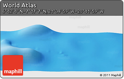 Shaded Relief Panoramic Map of the Area around 6° 59' 36" N, 21° 10' 29" W