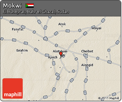 Shaded Relief Map of Mokwi
