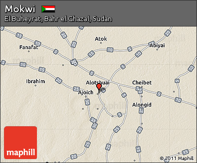 Shaded Relief Map of Mokwi