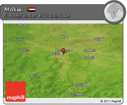 Satellite Panoramic Map of Mokwi