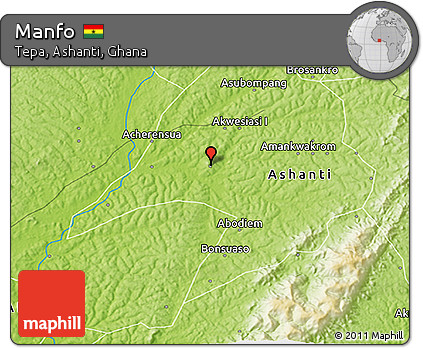 Physical 3D Map of Manfo