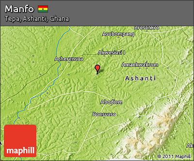 Physical 3D Map of Manfo