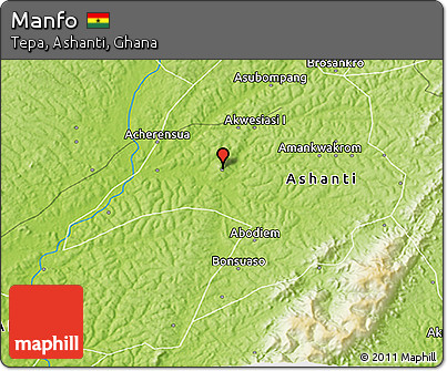 Physical 3D Map of Manfo