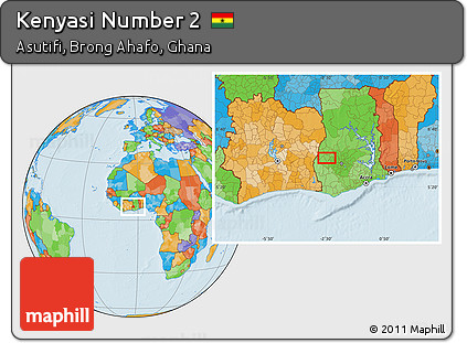 Political Location Map of Kenyasi Number 2